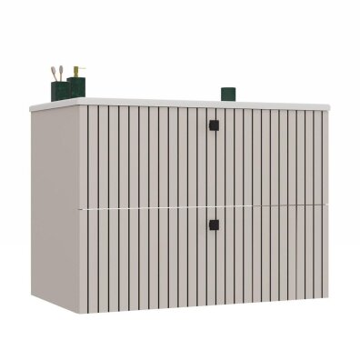 SZAFKA POD UMYWALKĘ TIGO 80 2S KASZMIR RYFLOWANY FRONT + UMYWALKA