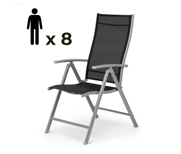 Zestaw 8 regulowanych krzeseł ogrodowych (1)